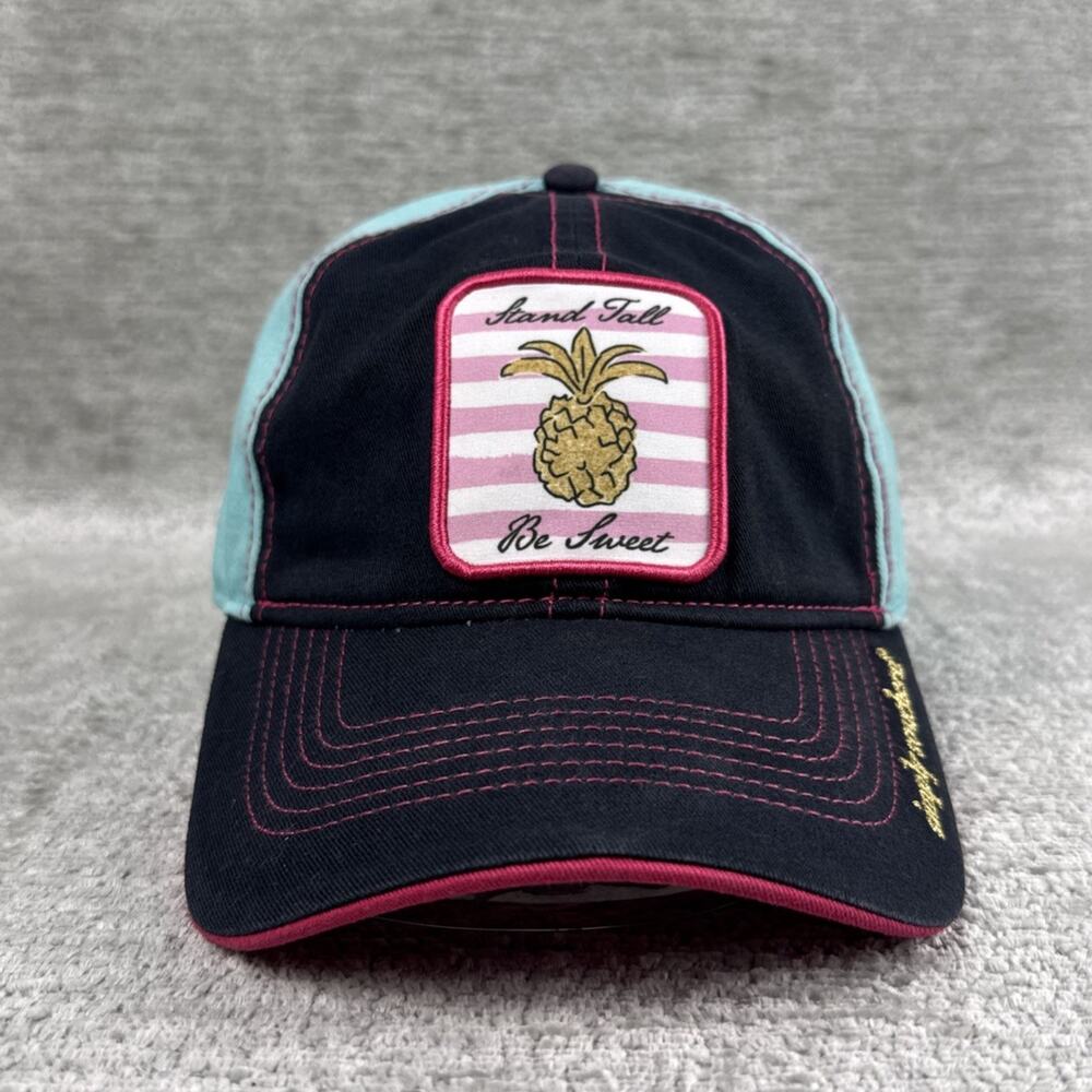Simply Southern "Stand Tall Be Sweet" Pineapple Ball Cap Hat Pink White Patch